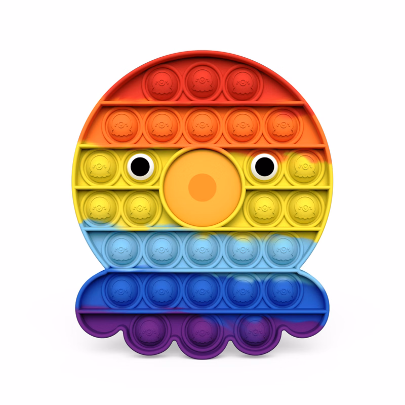 Rainbow Octopus Push it Sensory Fidget Stress Reliever Toys