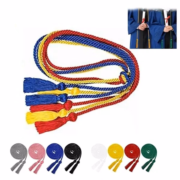 Intertwined Graduation Honor Cords With Charm Tag