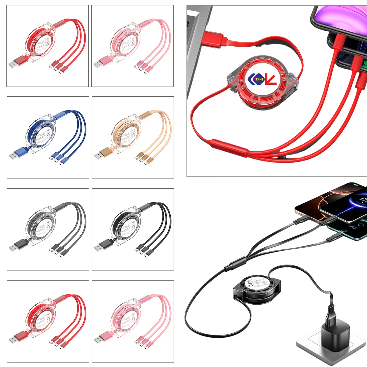 Retractable Multi Charging Cord 1