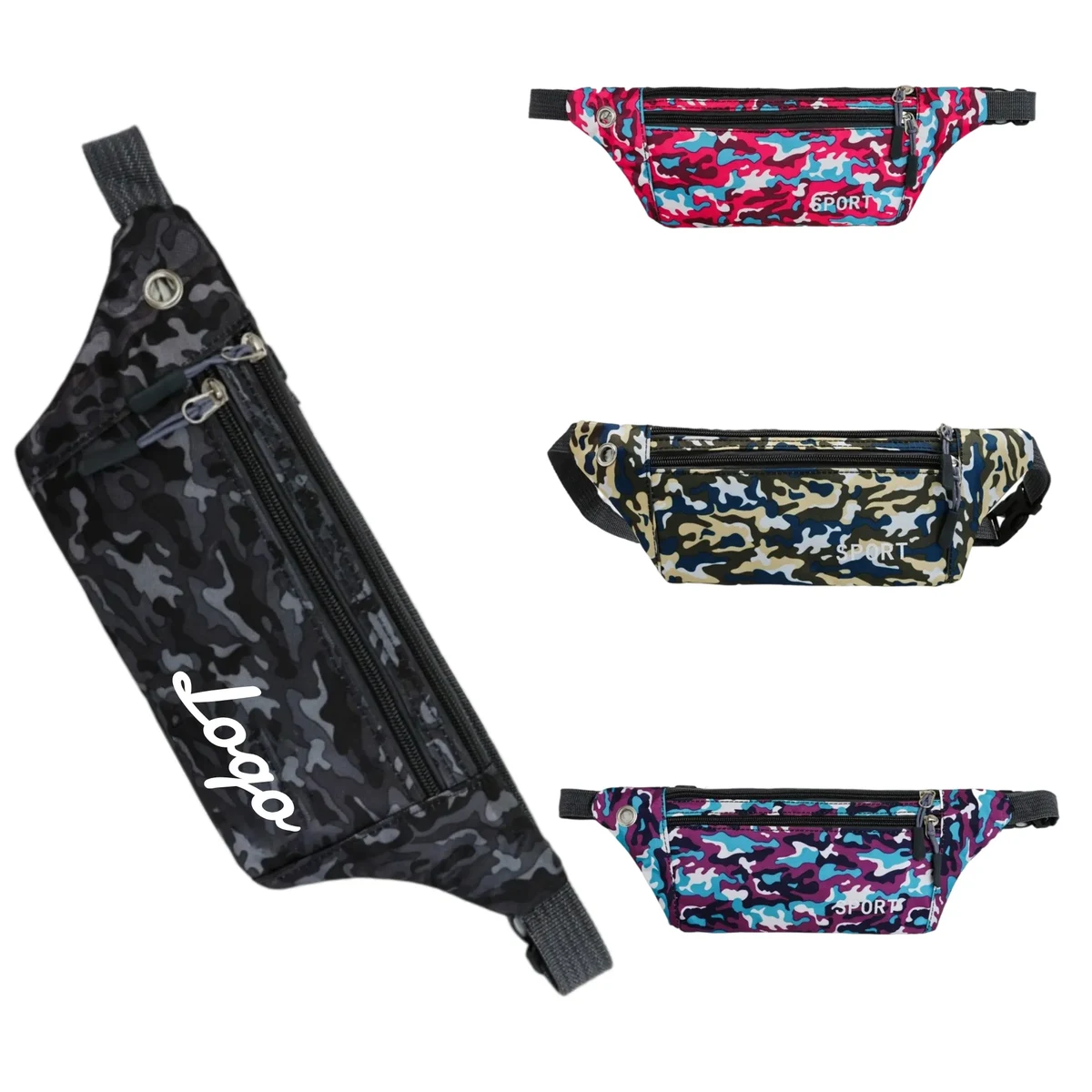 Camouflage Pattern Custom - Logo Sports Waist Packs 1