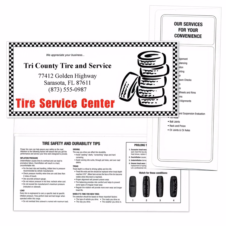 Tire and Auto Service Document Folder