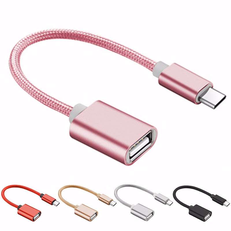 Nylon Micro USB OTG Cable / Nylon Type-C OTG Adapter Cable