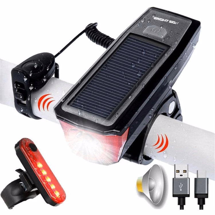 Bicycle Headlight Taillight Set with Horn and Power Bank