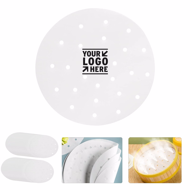 Dumpling Bamboo Steamer Paper 9 Inch Basket Liner With Hole