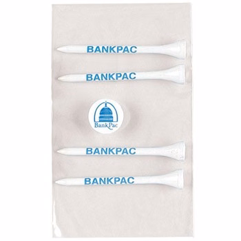 Pro Elite Poly Bag Pack w/ 4 Tiger Golf Tees & 1 Ball Marker