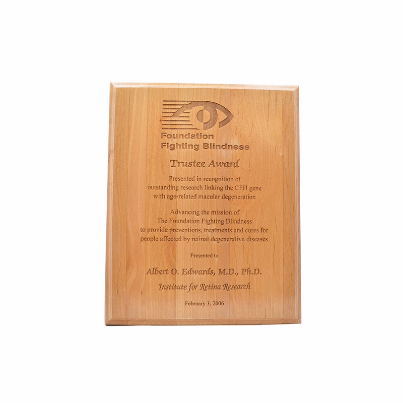 Natural Finished Cherry Plaque With Laser Engraving