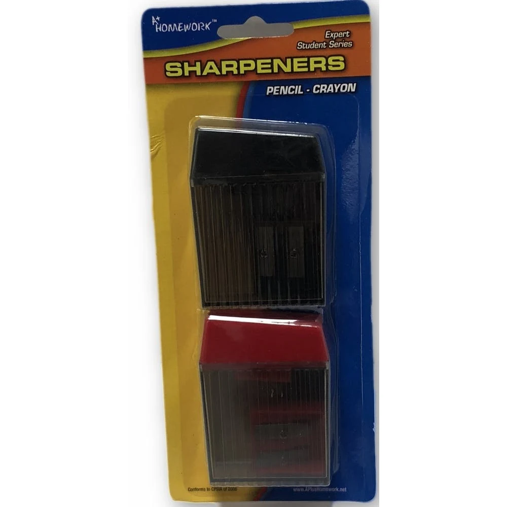 Pencil/Crayon Sharpener Sets - 2 Count Shaving Receptacles 1