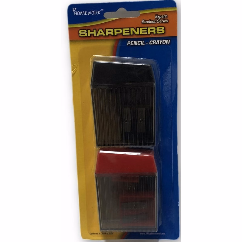Pencil/Crayon Sharpener Sets - 2 Count Shaving Receptacles