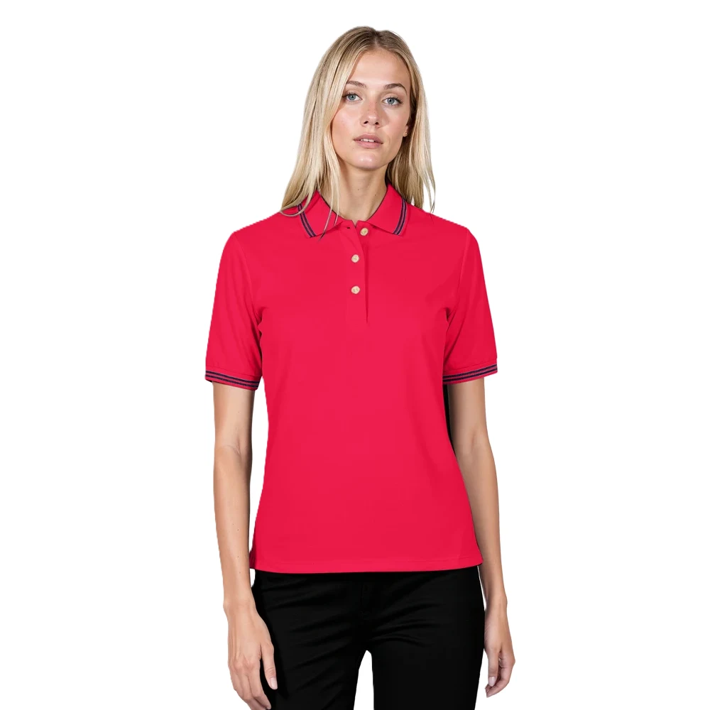 Ladies' Superblend Tipped Pique Polo 1
