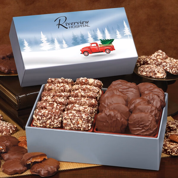 Toffee & Pecan Clusters in Gift Box with Red Truck Sleeve