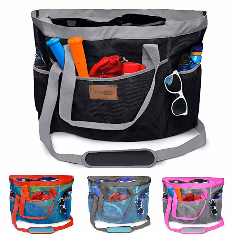 nylon Mesh Beach crossbody  Bag with Zipper