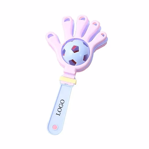 Custom Plastic Hand Clappers with Built-In Bell — Stadium Cheering Party Giveaway