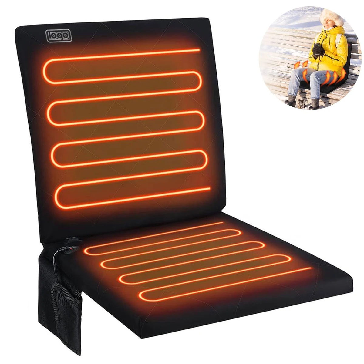 Rechargeable Waterproof Portable Heated Seat Cushion 1