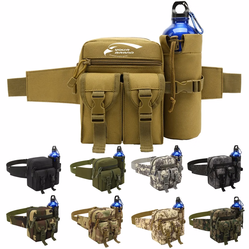Tactical Waist Pouch Fanny Pack W/ Water Bottle Holder