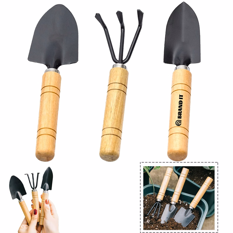 Mini Shovel Rake Spade Wooden Handle Garden Tool Set