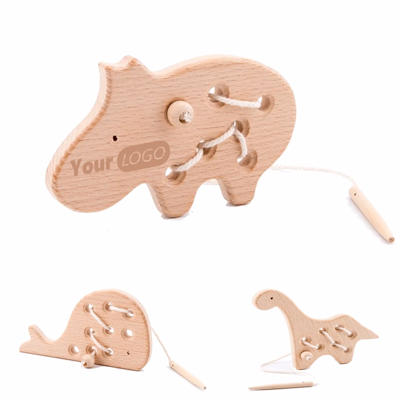 Beech Wood Threading Animal Toy