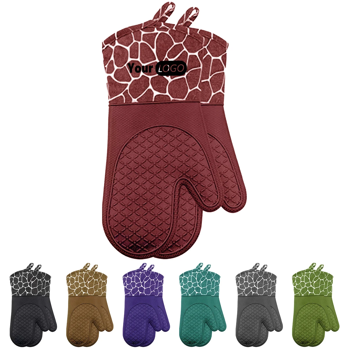 Silicone Charming Giraffe Oven Mitts Set 1