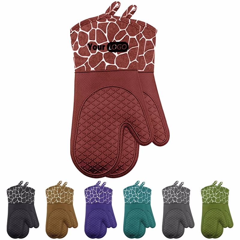 Silicone Charming Giraffe Oven Mitts Set