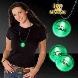 Green 2" Lighted LED Badges with attached J-Hook medallion 1