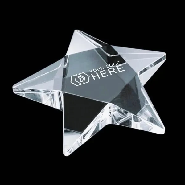 Crystal Pentagon Star Paperweight 1