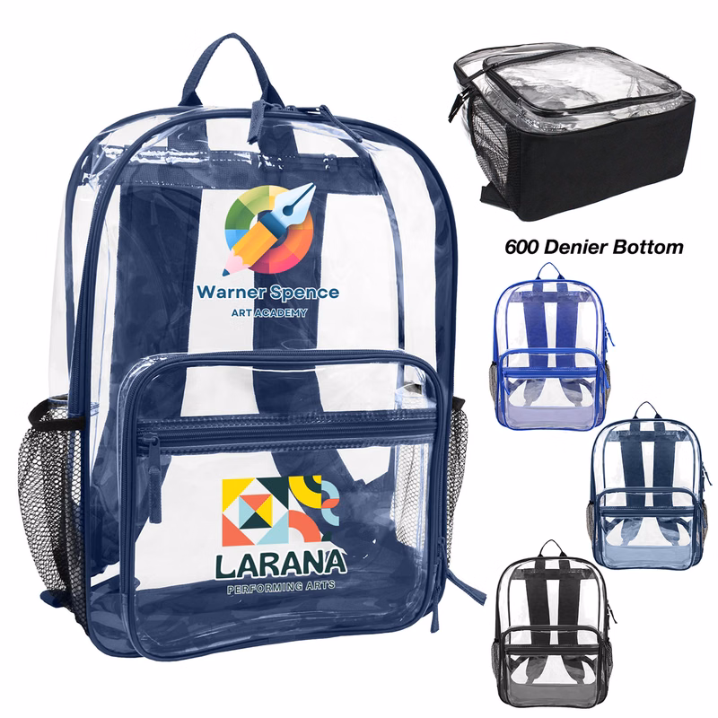 18" Heavy Duty Multi-Function Clear Backpack