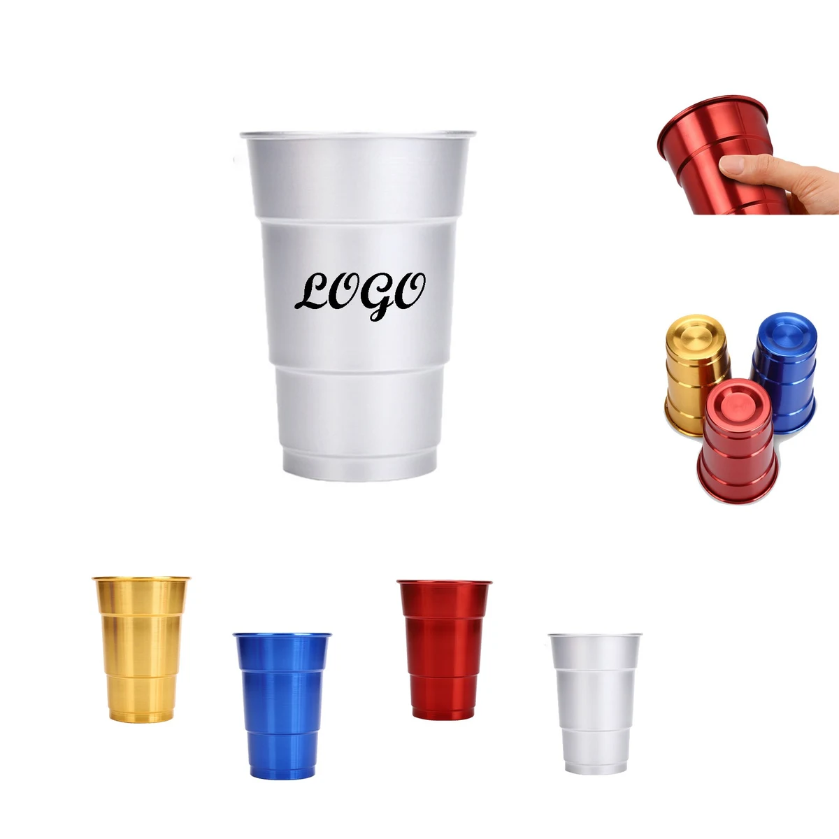 16Oz Aluminum Reusable Stadium Party Beer Cup 1