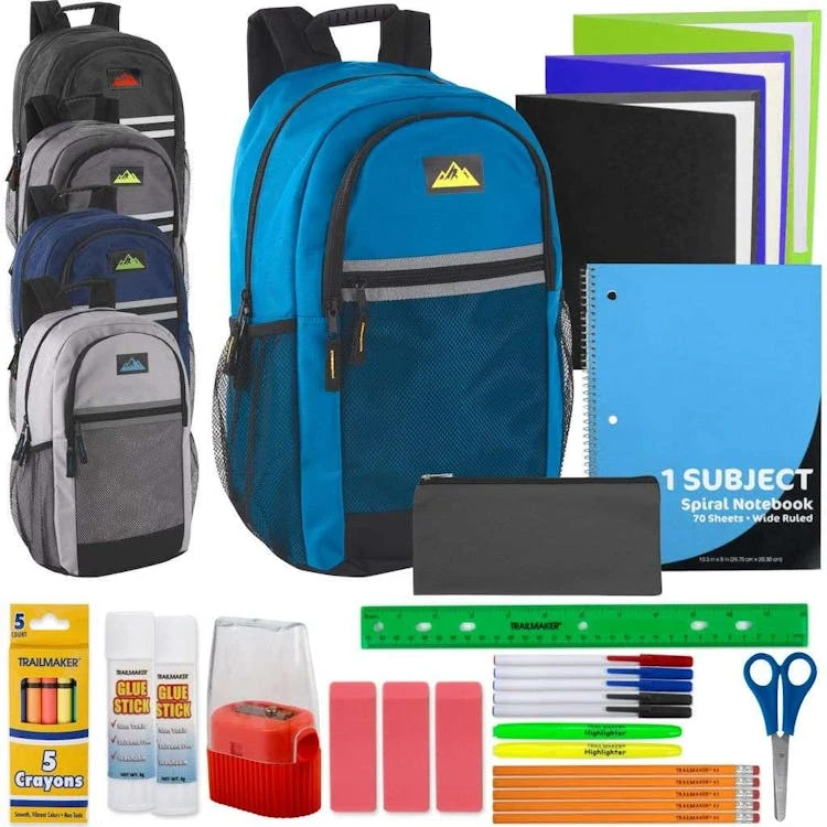 18" Reflective Backpack With 30-Piece School Supply Kit 1