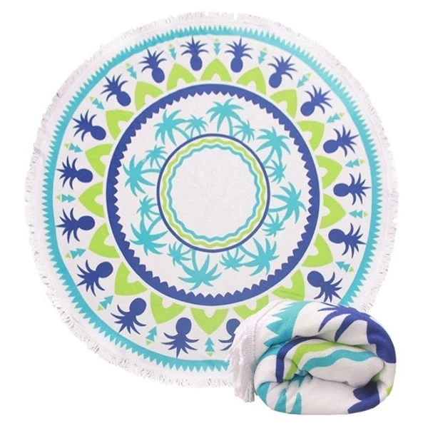 Large Microfiber Printed Round Beach Towels 1