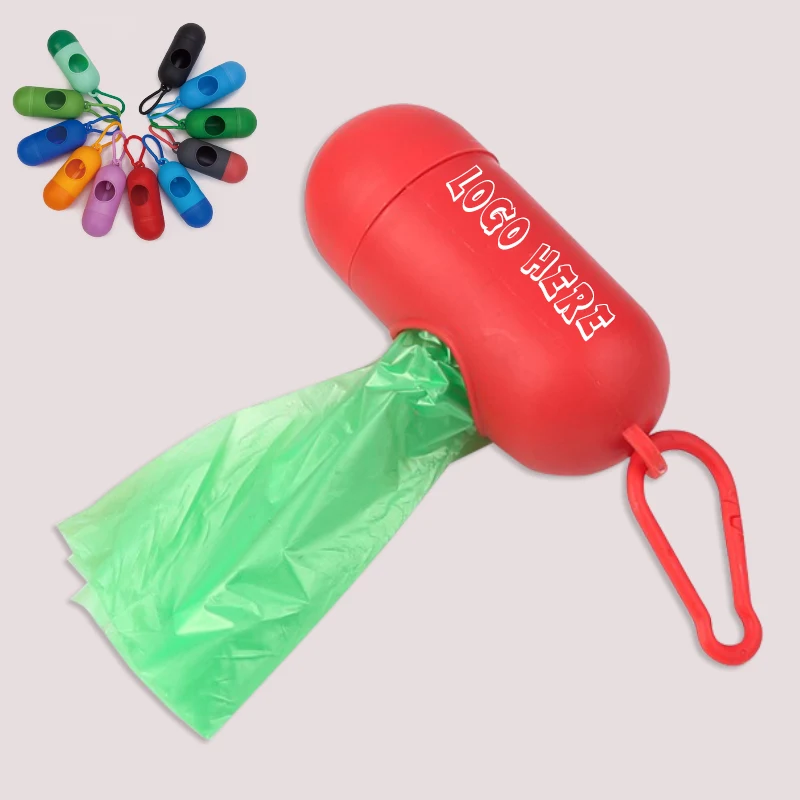 Pet waste Poop Bags w/ Capsule Shaped Dispenser 1