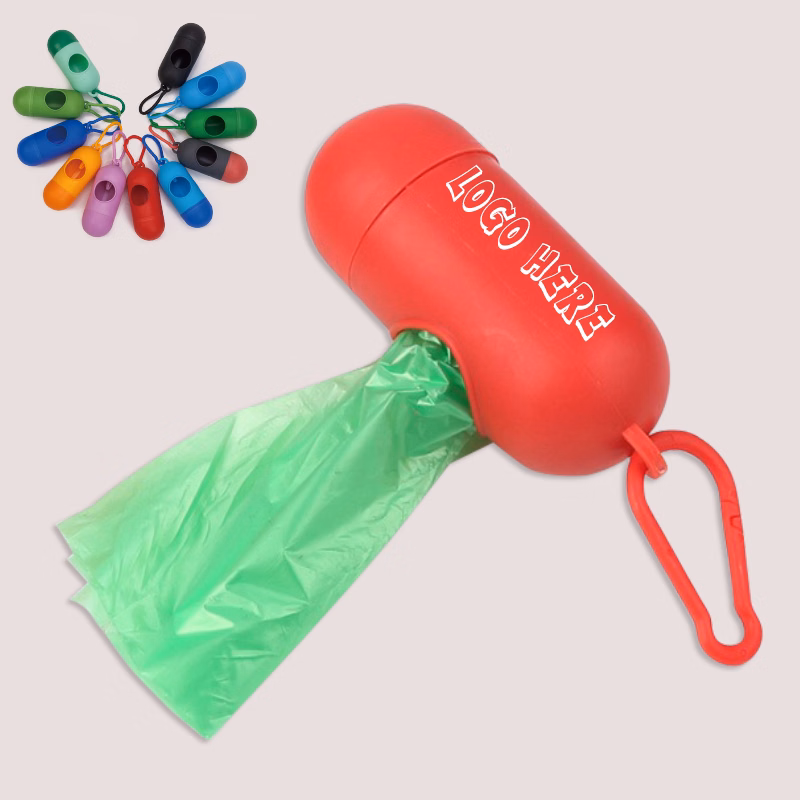 Pet waste Poop Bags w/ Capsule Shaped Dispenser