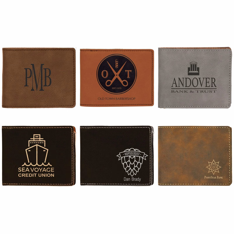 4 1/2" x 3 1/2" Leatherette Bifold Wallet