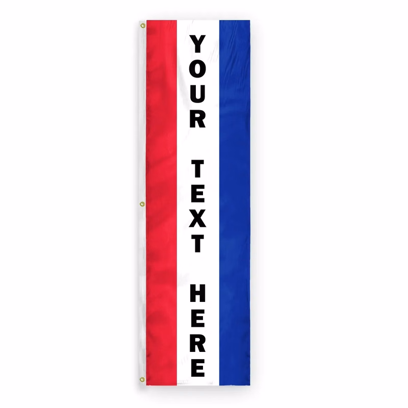 Custom Message Flag - 8' x 28" (3) Vertical Stripes