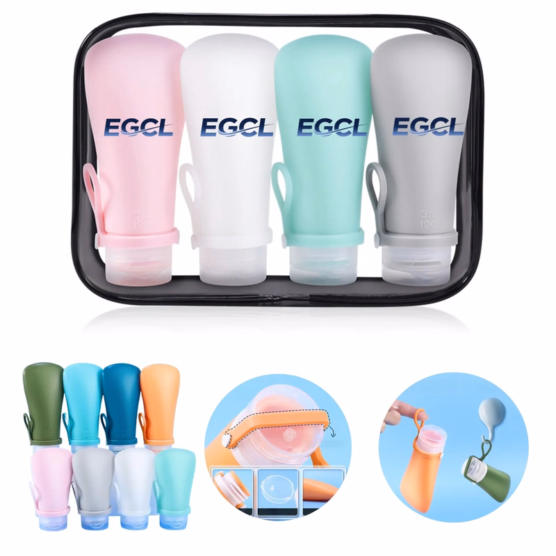 4-pack toiletries travel bottle, 3 oz refillable container