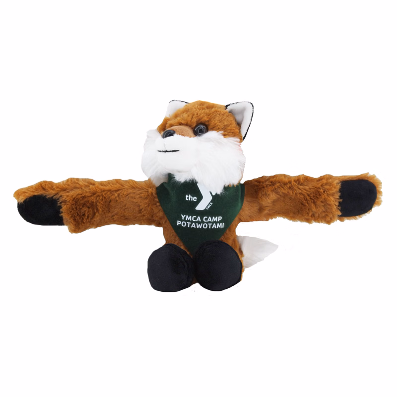 8" Hugger Red Fox with bandana and one color imprint