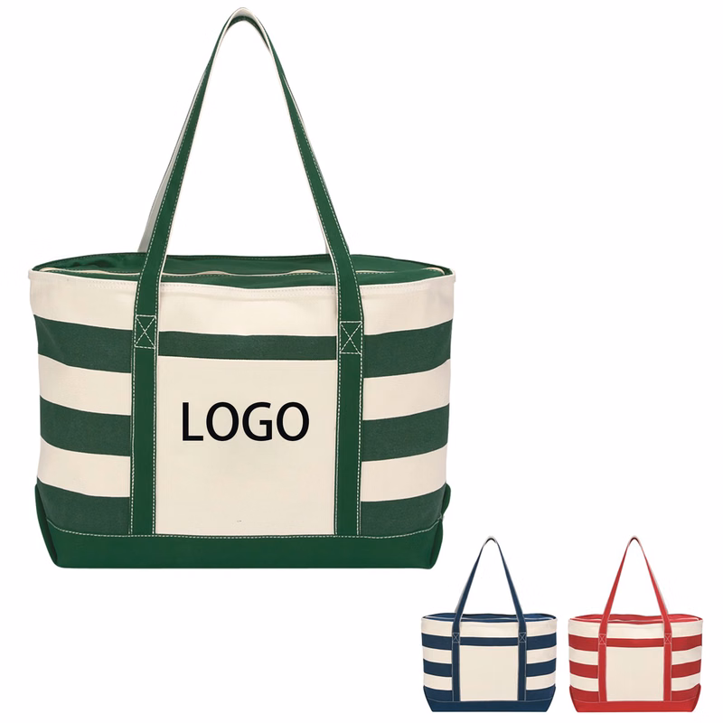 Premium Striped Boat Canvas Tote Bag