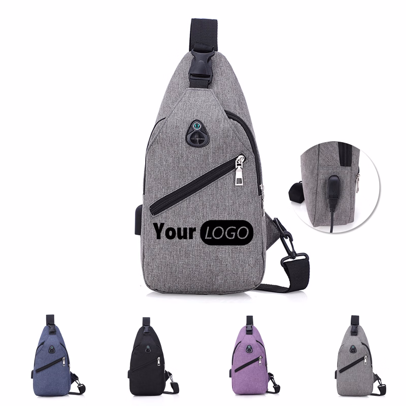 Portable USB Sling Chest Backpack