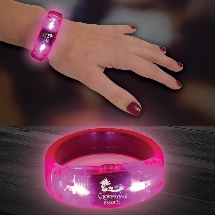 Pink 8" Lighted LED Glow Bangle Bracelet Jewelry 1