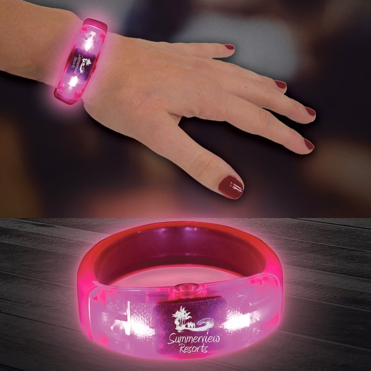 Pink 8" Lighted LED Glow Bangle Bracelet Jewelry