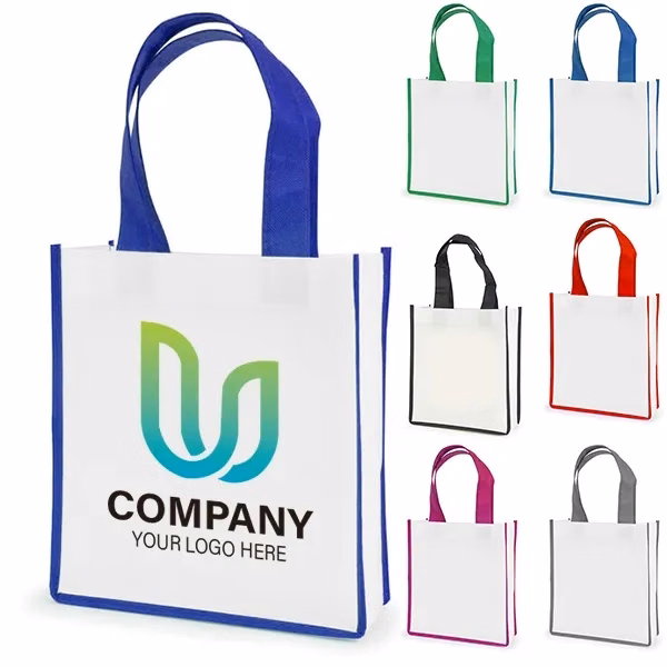 Rpet Mini Shopper Tote Bag With Color Trim -8.26x9x3.15