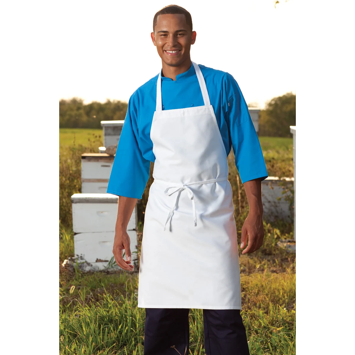 Value No Pocket Apron, Blank - White, Natural 1