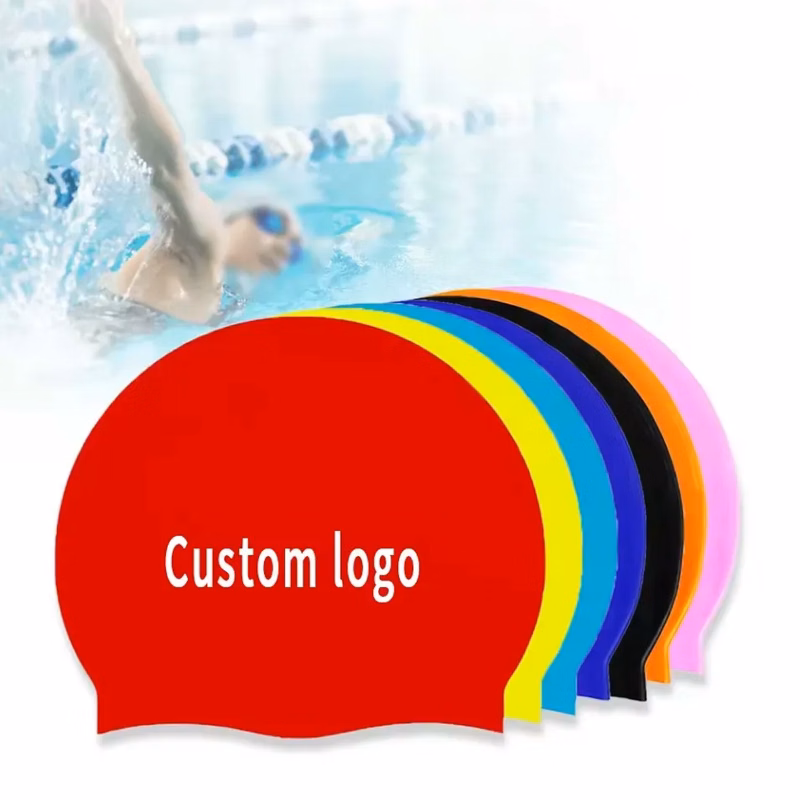 Custom logo Silicone Swimming Cap