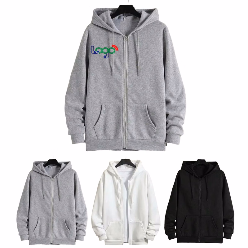 Solid-Color Hooded Sweatshirt
