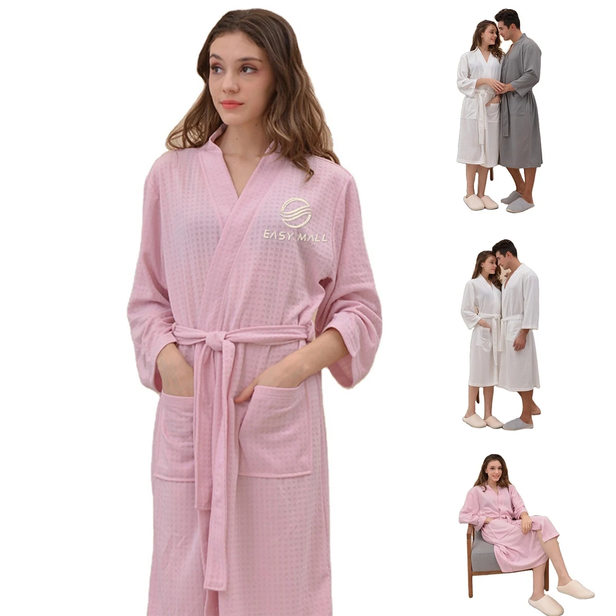 Home Square Pattern Bathrobe 1