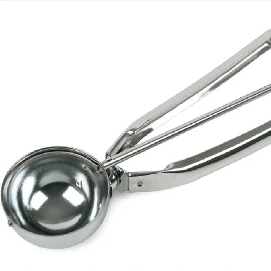 A simple squeeze releases cookie dough Stainless Steel Ice Cream Scooper 1