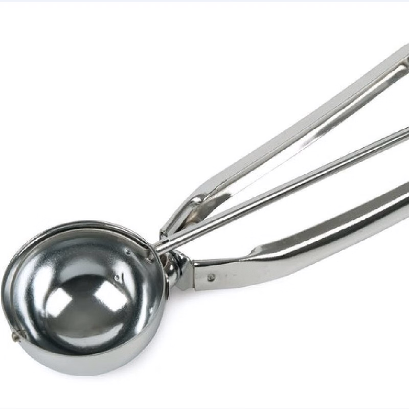 A simple squeeze releases cookie dough Stainless Steel Ice Cream Scooper