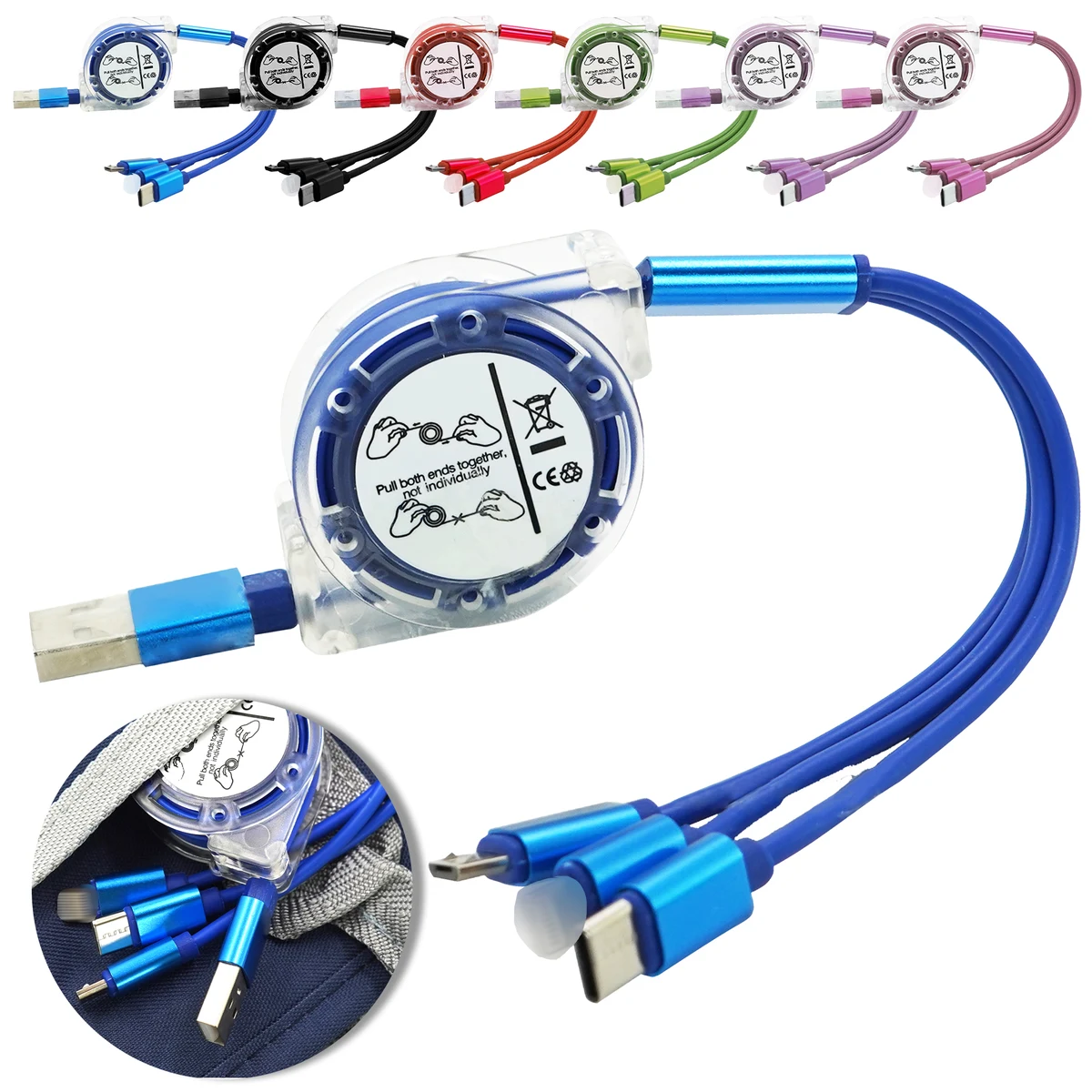 Retractable 3 in 1 Multiple Charging Cable 1