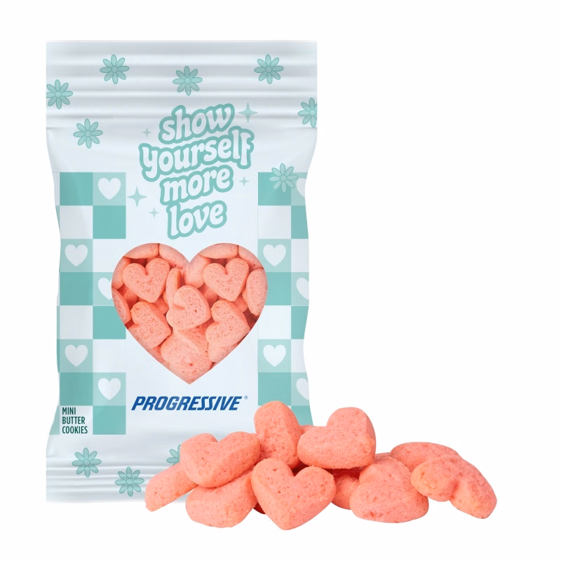 4 oz. Mini Strawberry Heart Cookies Digibag