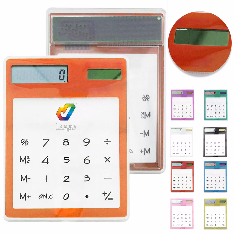 Thin Clear Solar Calculator ?C Compact Office Tool