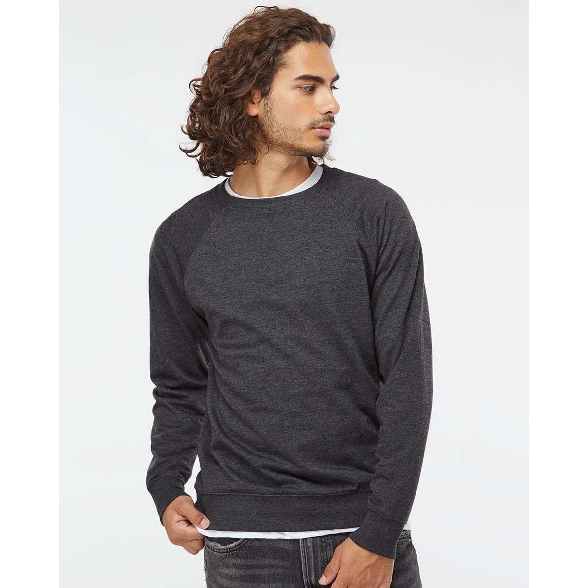 Unisex Icon Lightweight Loopback Terry Crewneck Sweatshirt - SS1000C 1