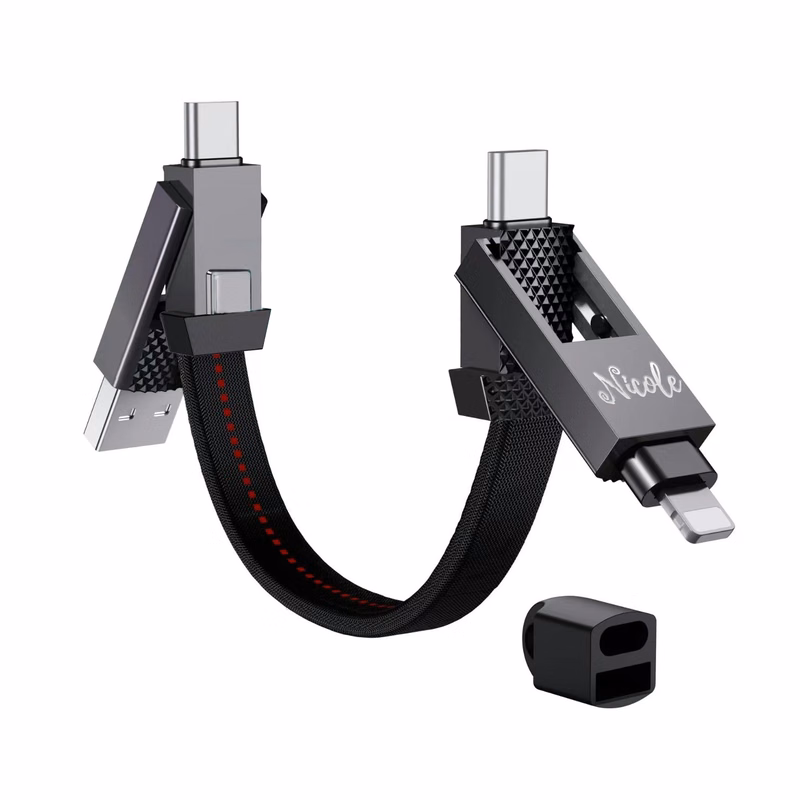 Magnetic 4 in 1 Fast Charging Lanyard Data Cable
